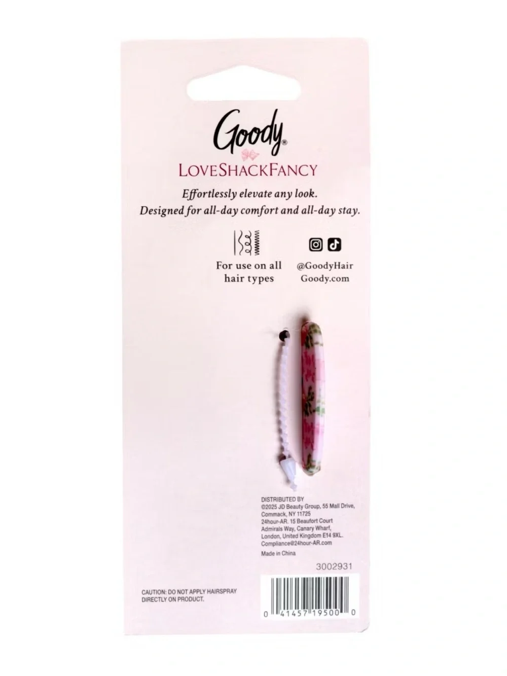 🩷🎯 LoveShackFancy x Target – Goody Large Claw Clip 1CT Strawberry Macaroon